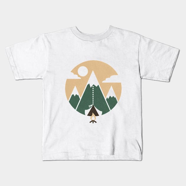 Mountain Tent Kids T-Shirt by rodrigobhz